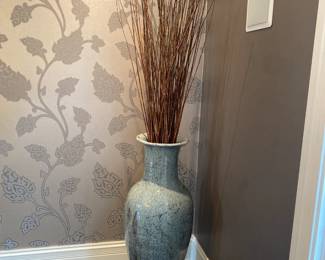 Blue Crackle Vase 15" dia x 38" H $85