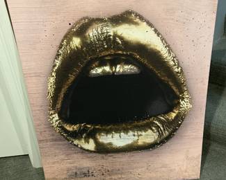 Gold Lips Artwork 30" W x 40" H $45