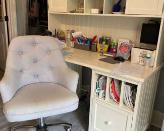 Desk with Hutch 57.5" W x 24" D x 62" H $195. Desk Chair $70