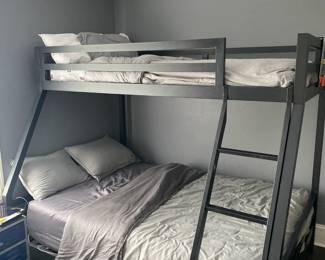 Industrial Metal Loft Bunk Bed.  Twin on top and Full below. 80" W x 58" D x 67" H $400