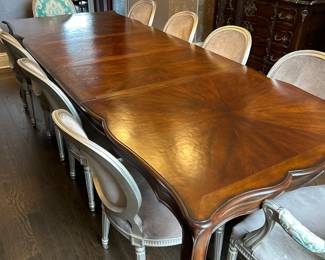 Hickory Chair Dining Table w/ 2 leaves 76" W x 46" D x 31" H (22" Leaves x 2 ) $3500