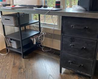 Metal 3 Drawer Desk 59" W x 24" D x 30" H $300