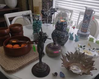 Unique pieces including marble angel in front