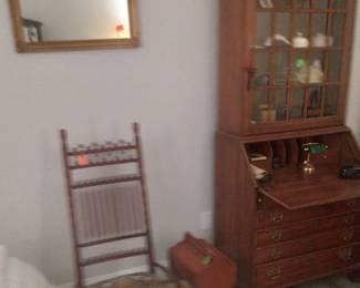 Wonderful antique rocket, sewing box full of sewing products,  fabulous vintage/antique Secretary. 