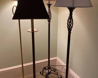 Set Of Four Assorted Style Floor Lamps 