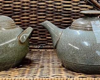 Denby pottery covered casserole and teapot