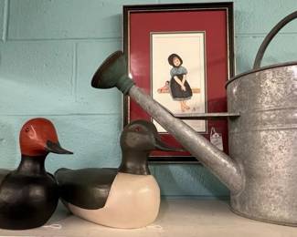 Decoys, watering can, P. Buckley Moss "Brittany" print