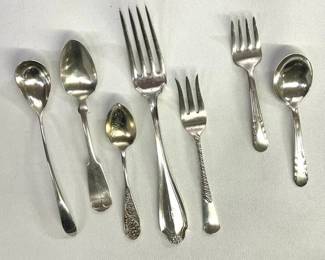 Sterling pieces, including baby fork and spoon