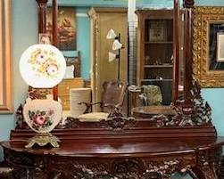 Victorian carved hall table and mirror