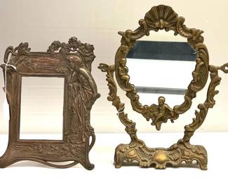 Brass framed Art Deco mirrors