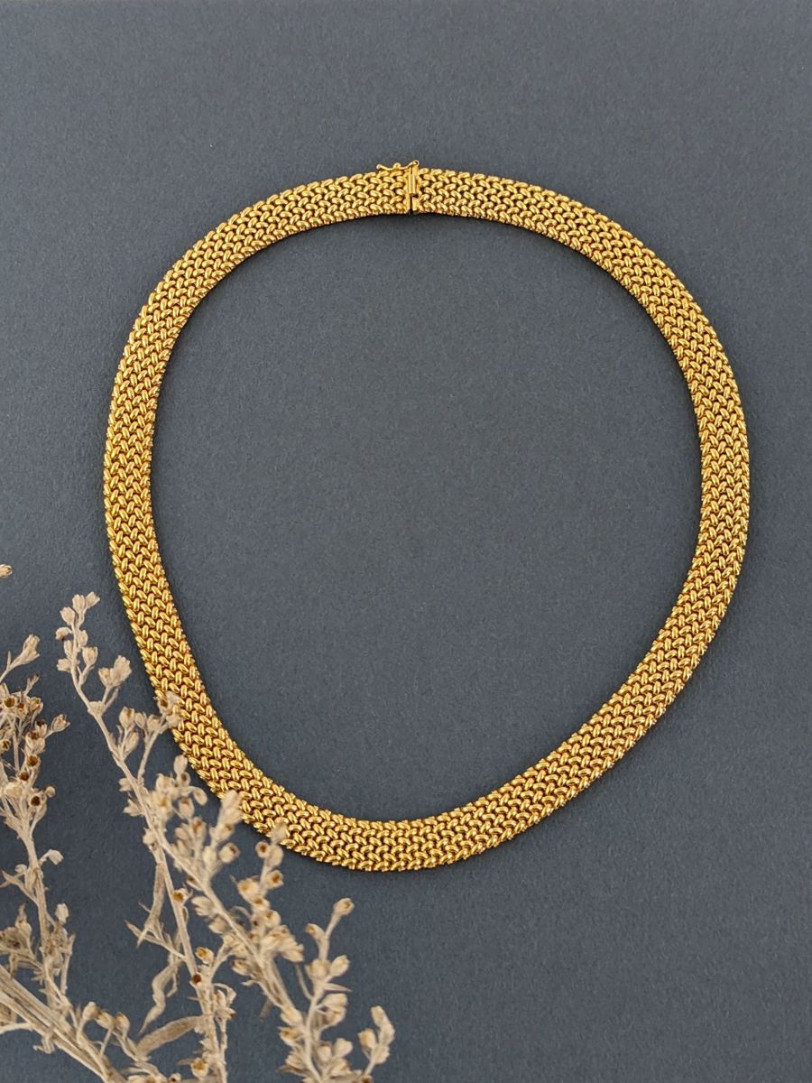 14K Yellow Gold Woven Necklace