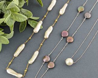 Three Honora Sterling Silver and Pearl Necklaces