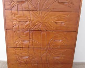 5-Drawer Koa Hawaiian Solid Wood Chest of Drawers.     36" X 18" X 50" High