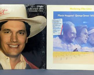 George Straight Greatest Hits Volume Two And Walking The Line LP Record Albums
