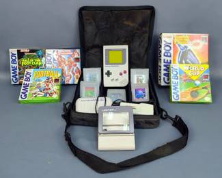 Nintendo Game Boy, Model DMG-01, Includes Charger, Rechargeable Battery Pack And 9 Games Including Madden 95, Tetris And More