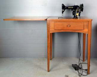 Singer Sewing Machine With Cabinet And Foot Pedal, Model EK614231, 36" X 47" X 12"