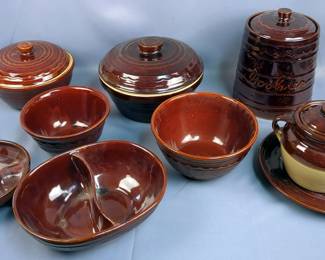 Mar-Crest Oven Proof Stoneware Including Divided Bowl, Mixing Bowls, Lidded Dish, Cookie Jar And More