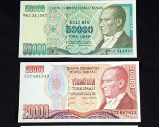 Turkey Lira Bank Note Set, Qty 12