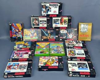 NES And SNES Video Games Including Legend Of Zelda, Madden NFL 94, NHL 95, NCAA Basketball, Super Star Wars And More, Qty17