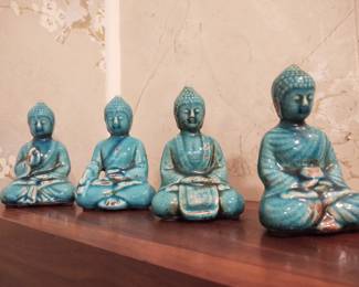 Azure Blue Small Meditation Buddha Statues