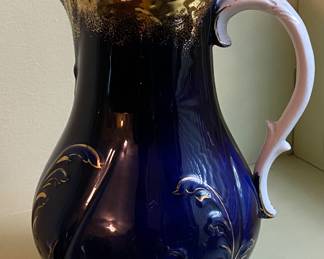 Vitreous Cobalt & Gold Coffee or Chocolate Pot 