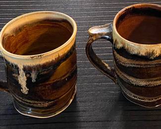 Artist Signed Pottery Mugs 