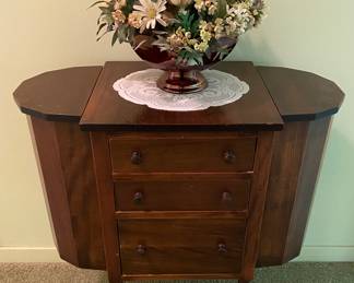Imperial Solid Mahogany Sewing Cabinet Storage Table 