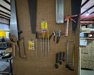 Saws and other tools.