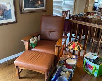 Arts & Crafts Style Chair & Ottoman