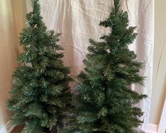 pair of Frontgate Christmas trees