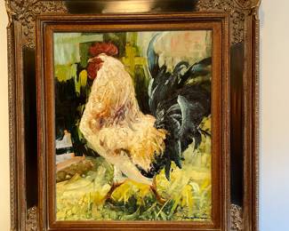 large Rooster painting 