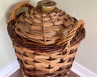 wicker covered 5 gallon stoneware jug