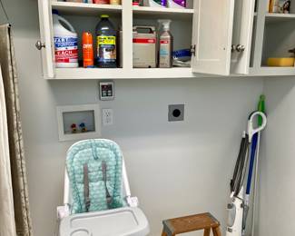 cleaning products, high chair (Shark Vac NOT FOR SALE)