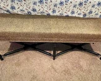 animal print upholstered bench