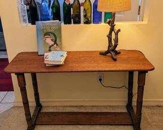 Vintage Library Table - $140 - 4' wide, 18" deep, 27.5" tall.
