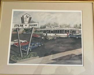 Betty Akers Signed And Numbered Steak And Shake Print 