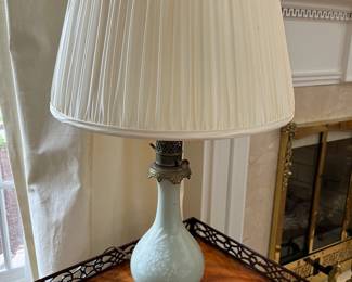 Antique celadon oil lamp