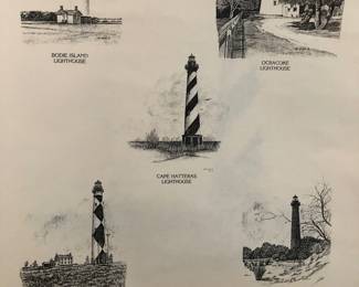 NC lighthouse prints by Cotton Ketchie 1981