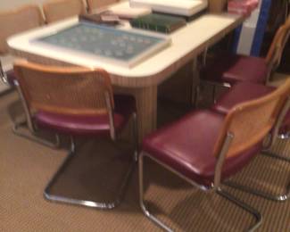 Formica table with 8 Breuer style chairs
