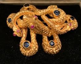 LALOUNIS 18K snake brooch