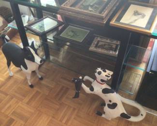 Whimsical dog and cat figures
