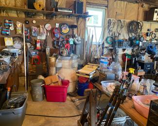 Garage full of project supplies