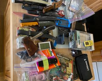 Hunting Knives, Hatchets, Misc. Cell Phoned Accessories 
