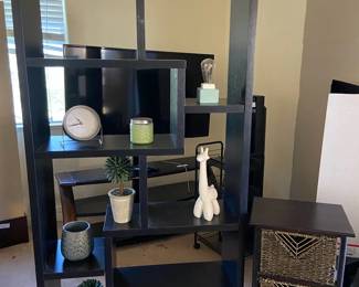 MultiShelf With Decor And A Storage Basket Container