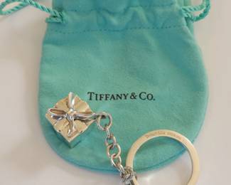 Tiffany sterling silver present gift box key chain