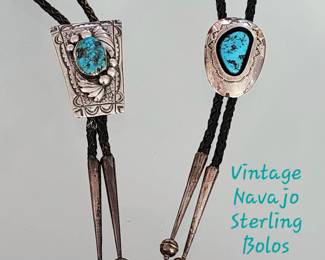 Vintage Navajo and turquoise bolo ties
