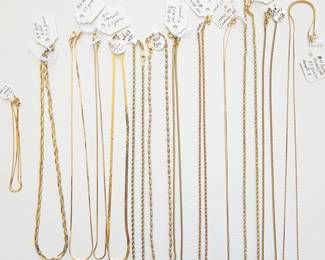 Gold chain necklaces (and bracelet)
