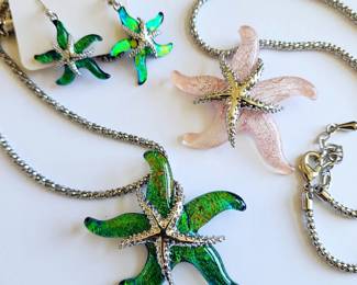 Fun starfish necklaces and  earrings