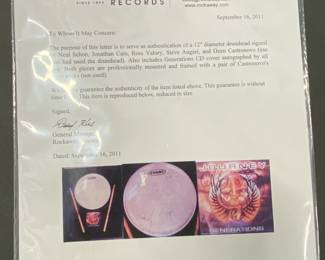 Journey Drum Head & Signed Memorabilia COA