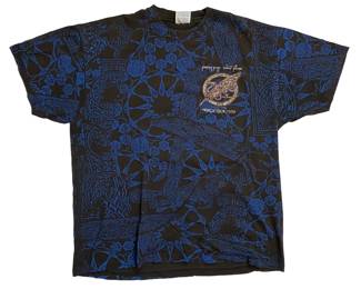 Jimmy Page Robert Plant World Tour 1995 Patterned T-Shirt w/ Zoso Logo